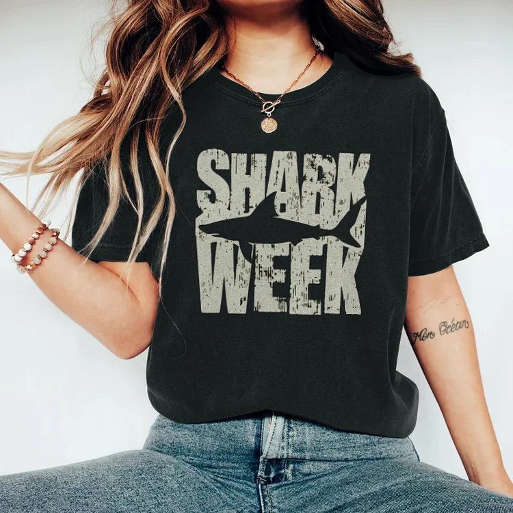 Abstract Creative Shark Week Painting Art T-Shirt