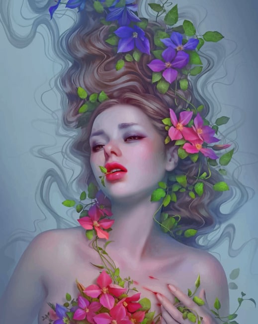 

Woman And Flowers – Paint By Numbers - 40*50CM, 501 Original