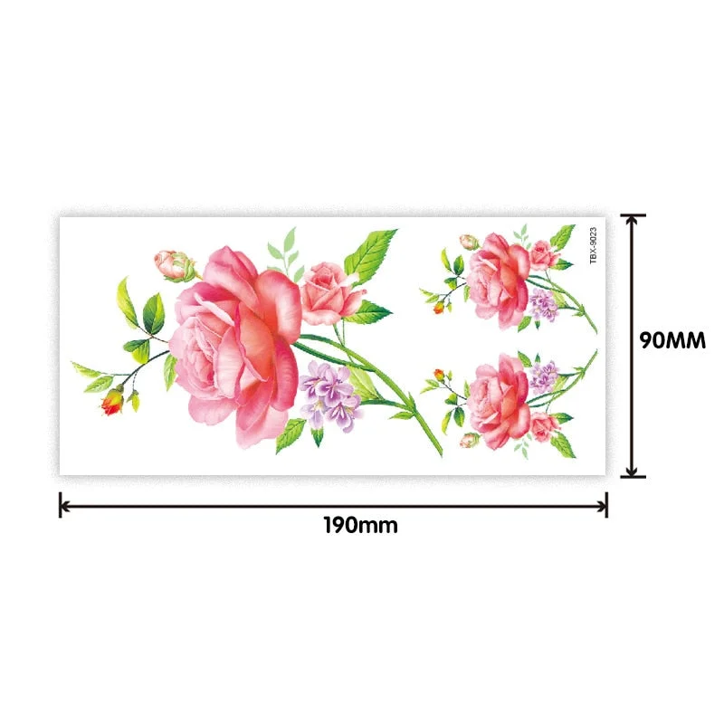 Waterproof sweat female flower tattoo sticker Ladies flower rose peony plum blossom tattoo sticker