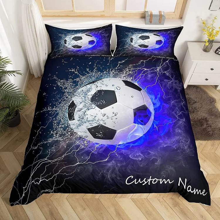 Personalized  Soccer Bedding Set for Bed Room Sets | BedKid22[personalized name blankets][custom name blankets]