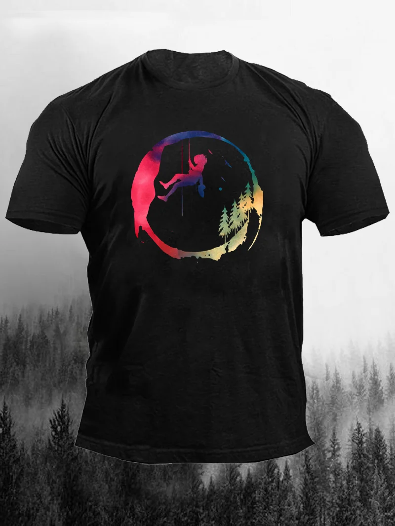 Outdoor Rock Climbing Printed T-Shirt in  mildstyles