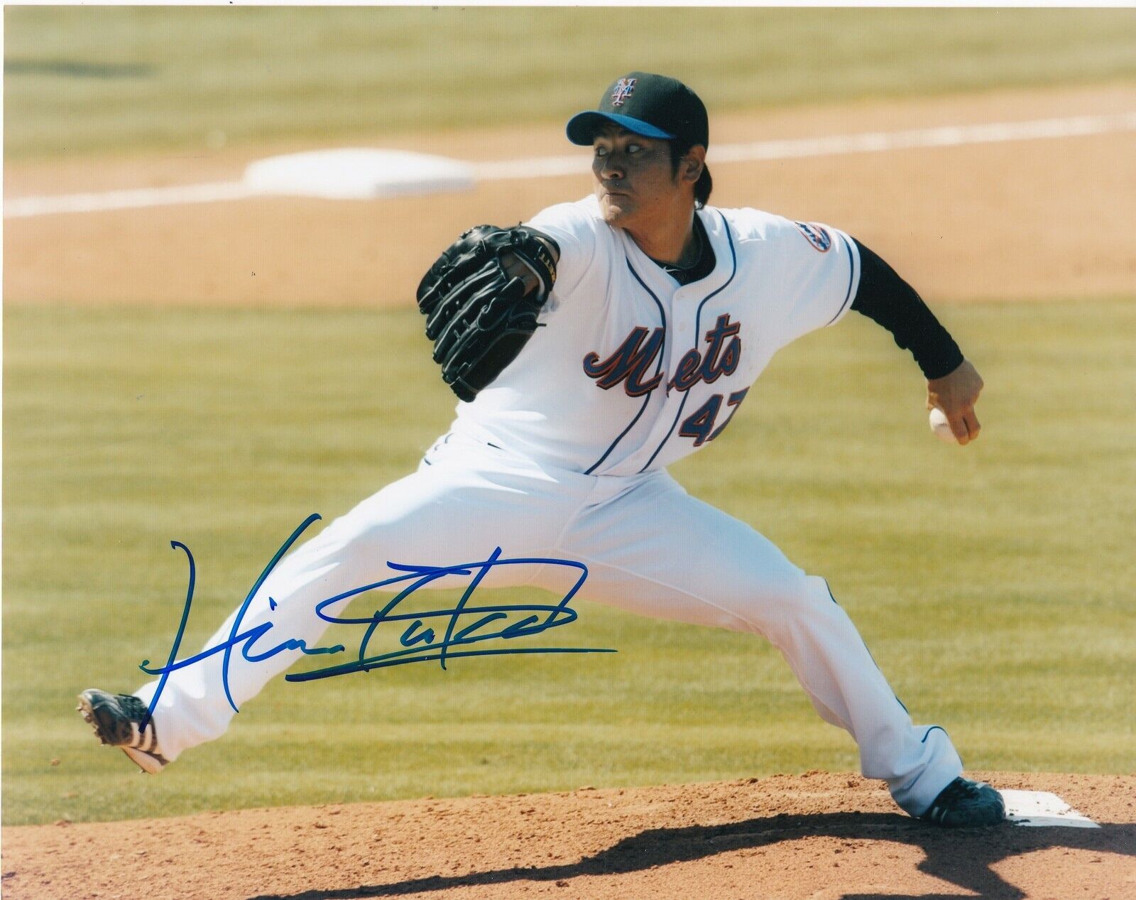 HISANORI TAKAHASHI NEW YORK METS ACTION SIGNED 8x10