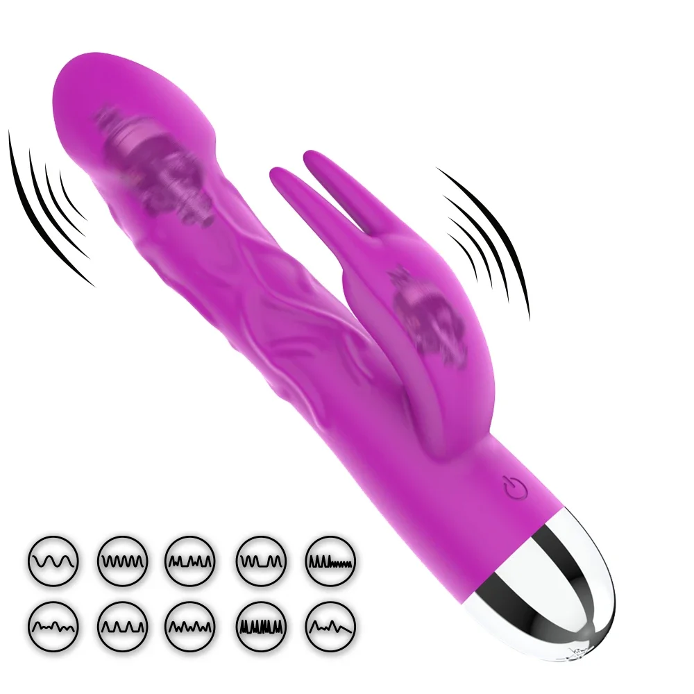 Versatile 10 Mode Vibrating Rabbit Dildo with Waterproof and Ergonomic Design