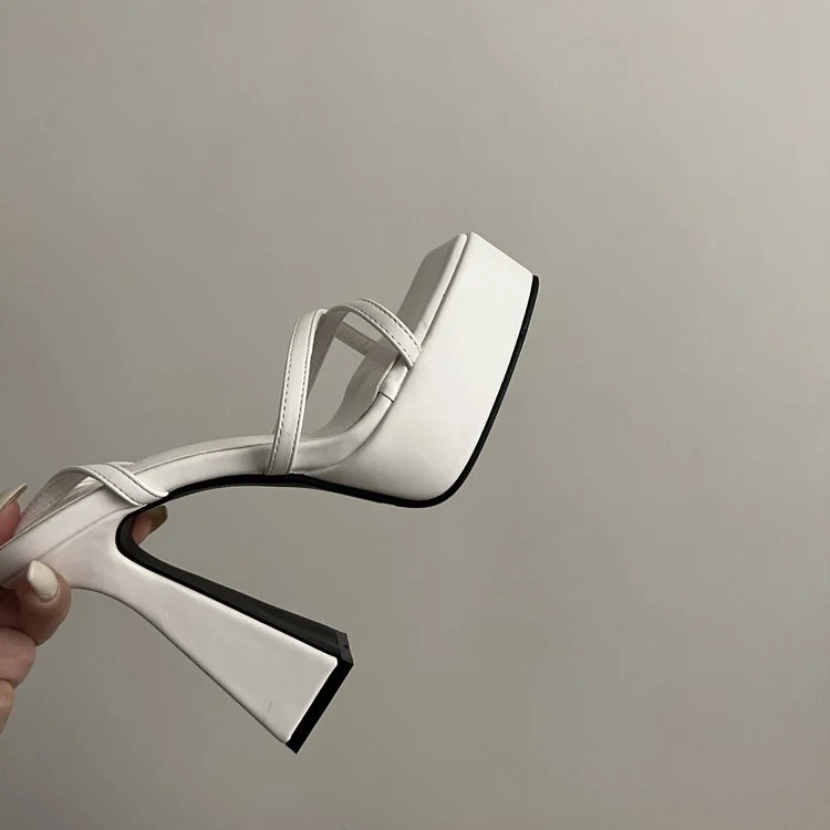 Yyvonne Summer New Waterproof Table Cross-Belt Behind The Empty Word With Exposed Toe Thick Women's Thick Heel Sandals