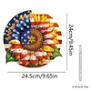 Diamond Painting Single-Sided Acrylic Sunflower and Flag Hanging Pendant Sun Catcher for Home Garden Wall Door