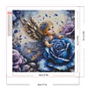(45*45cm)Angel Blue Rose - Round Partial AB Drill Diamond Painting