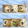 6pcs Diamond Painting Bee Greeting Card with Envelope for Family Friends Holiday Gift Congratulations