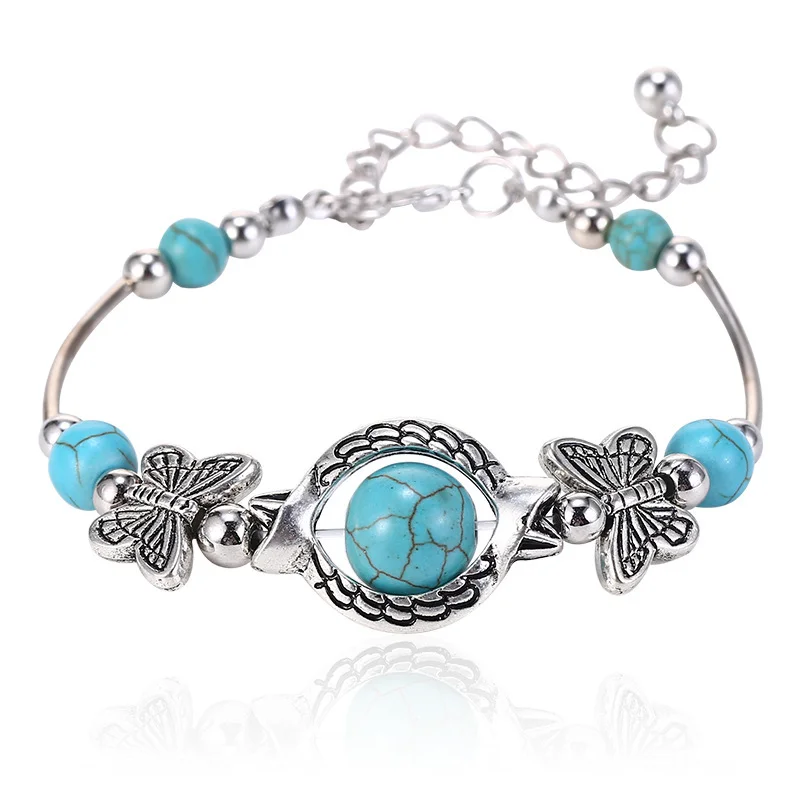 Turquoise Hand Butterfly Bracelet