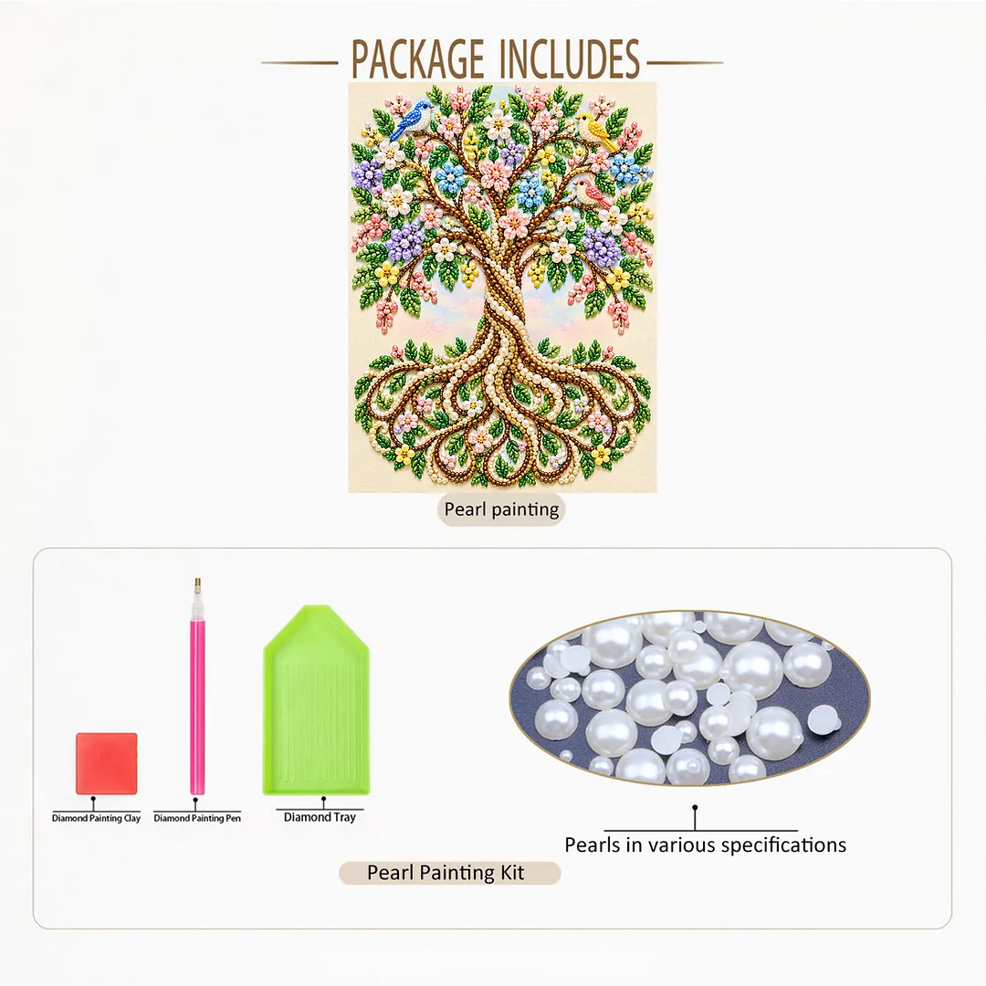 Pearl Painting Kit for Adults Tree 11.81x15.75in