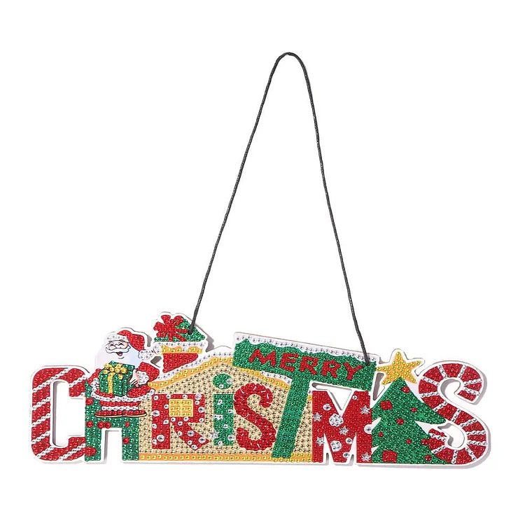 Merry Christmas Board Pendant - DIY Diamond Crafts