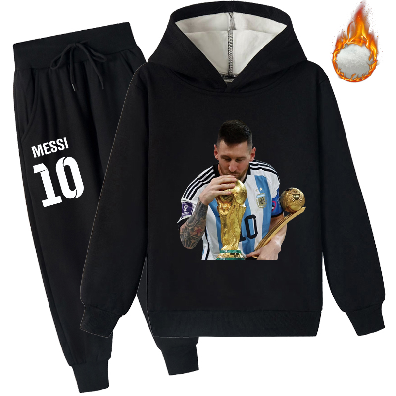 Mayoulove Messi Fleece Tracksuit for Kids - Stylish Sportswear for Boys  Girls, Perfect Gift for Young Football Fans-Mayoulove