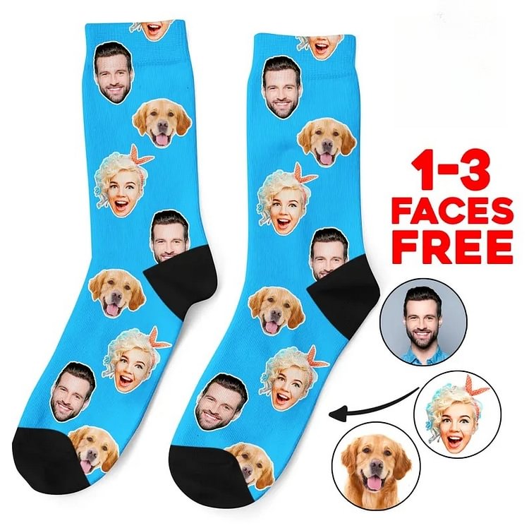 Custom Face Socks, Personalized Photo Socks, Dog Dad Socks