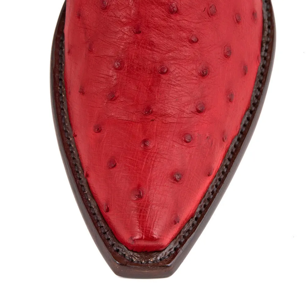 Ostrich Print Boots Snip Toe