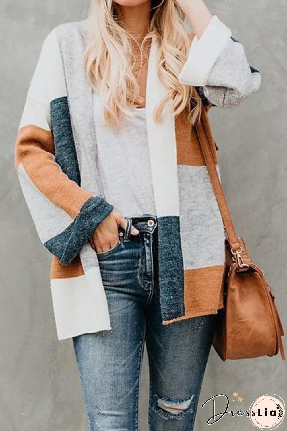 Cardigan Plaid Sweater Coat