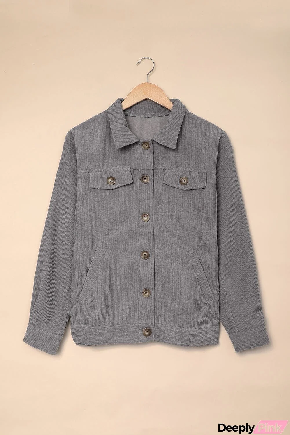 Gray Ribbed Corduroy Jacket