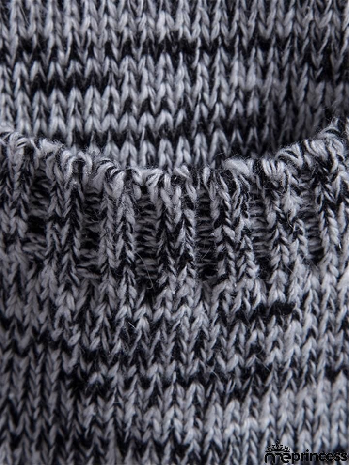 Men's Knitted Long Sleeve Hooded Cardigan