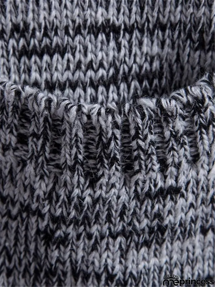 Men's Knitted Long Sleeve Hooded Cardigan