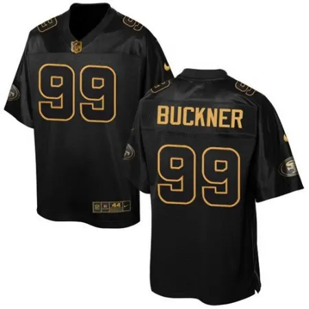 49ers #99 DeForest Buckner Black Men's Stitched NFL Elite Pro Line Gold Collection Jersey