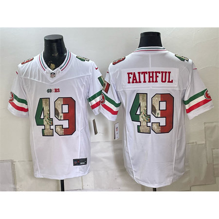 Men's San Francisco 49ers #49 FAITHFUL White 2025 Mexico Vapor F.U.S.E. Limited Jersey