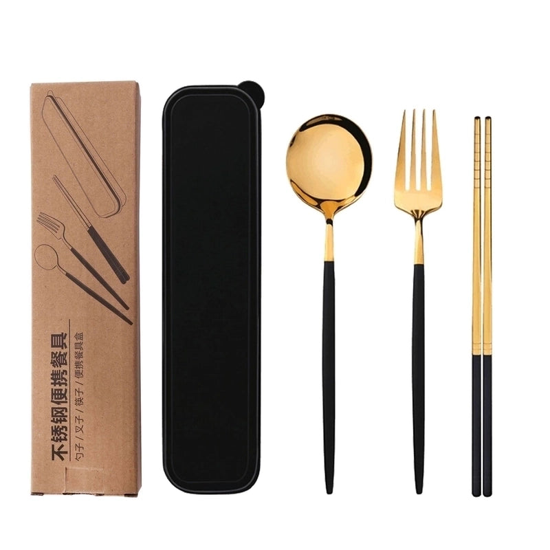 Casual Solid Color Stainless Steel Tableware 1 Set