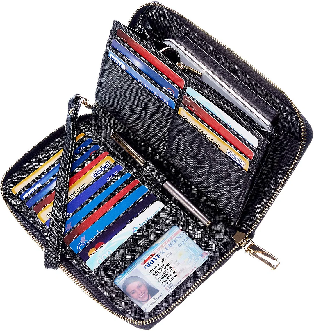 Womens Wallet Genuine Leather RFID Blocking Purse Credit Card Clutch