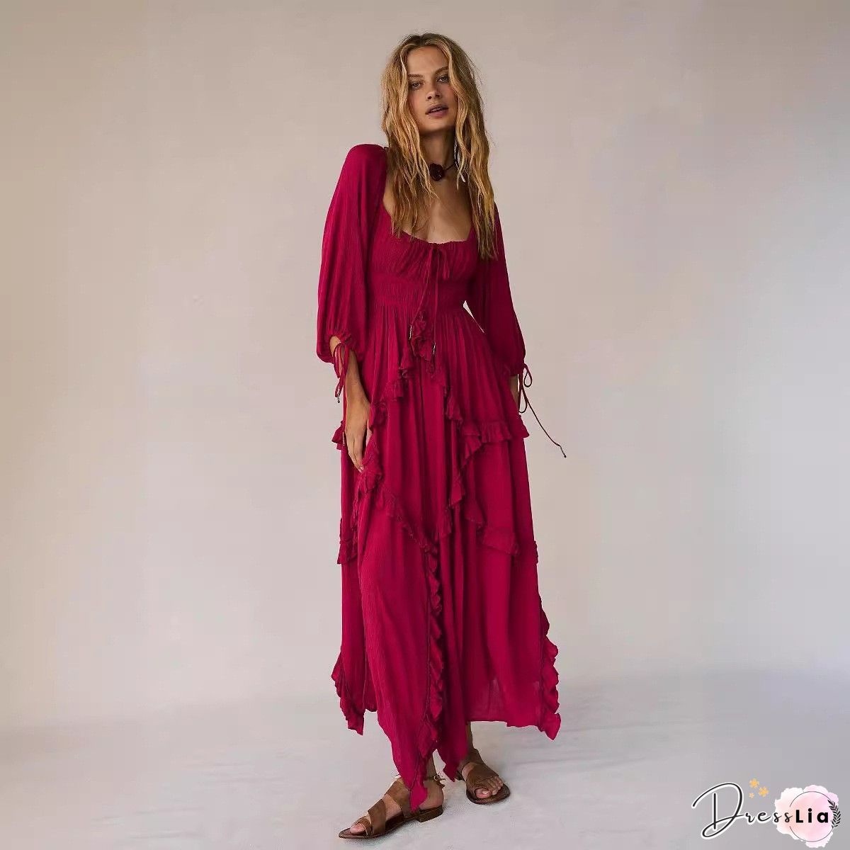 Women's Temperament Lace Maxi Dress