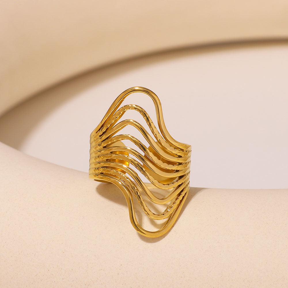 Hot Selling Stainless Steel Irregular Ring Ins Stainless Steel Ring 18K Bracelet Ring