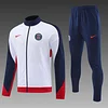 2024/2025 Paris Saint-Germain Long Zipped Jacket Training Suit White Football Shirt 1:1 Thai Quality Set