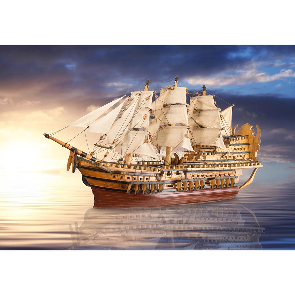 

40*30CM - Sun Ship - Round Drill Diamond Painting, 501 Original