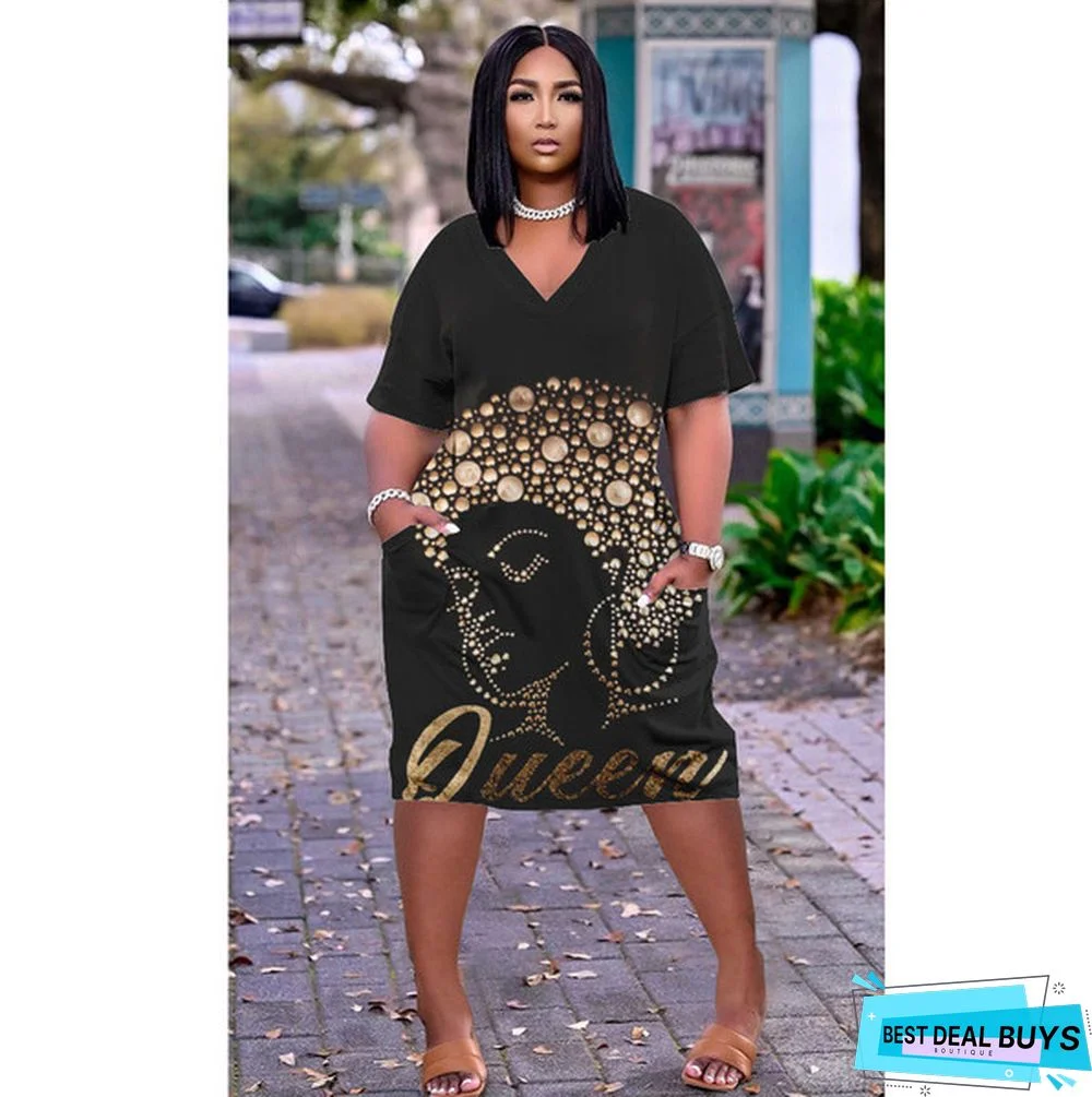 Flower Beach Skirt Loose Dress Printed Casual Dress