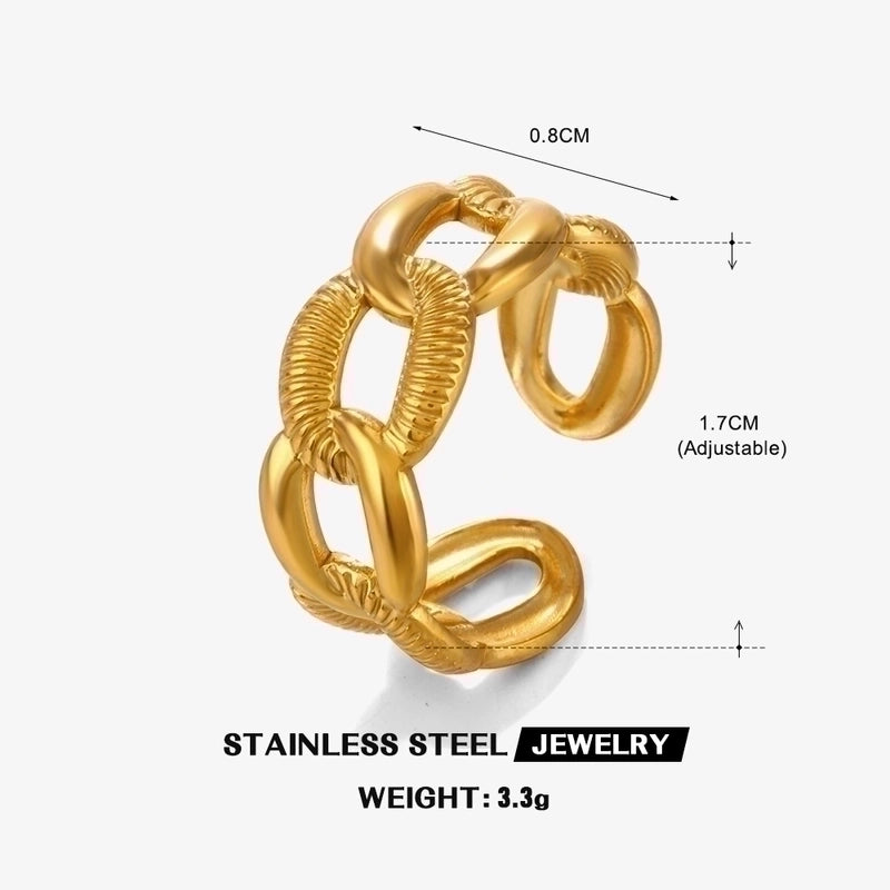 304 Stainless Steel 18K Gold Plated IG Style Plating Heart Shape Butterfly Open Rings