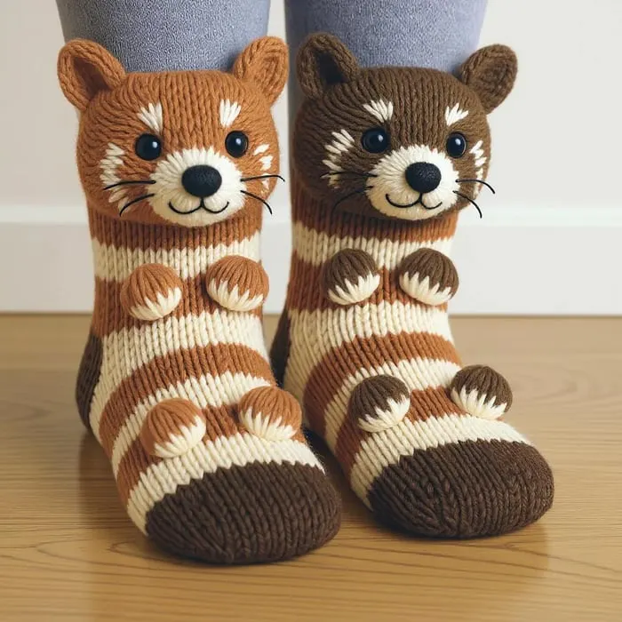 Hughug 3D Knit Animal Socks