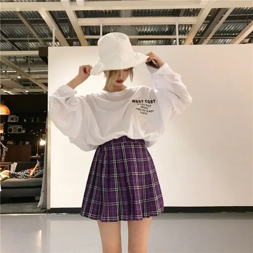 Harajuku oversized T Shirt Women batwing Sleeve Basic Korean letter printed purple Tops Femme Long Sleeve White Tshirt Feminina