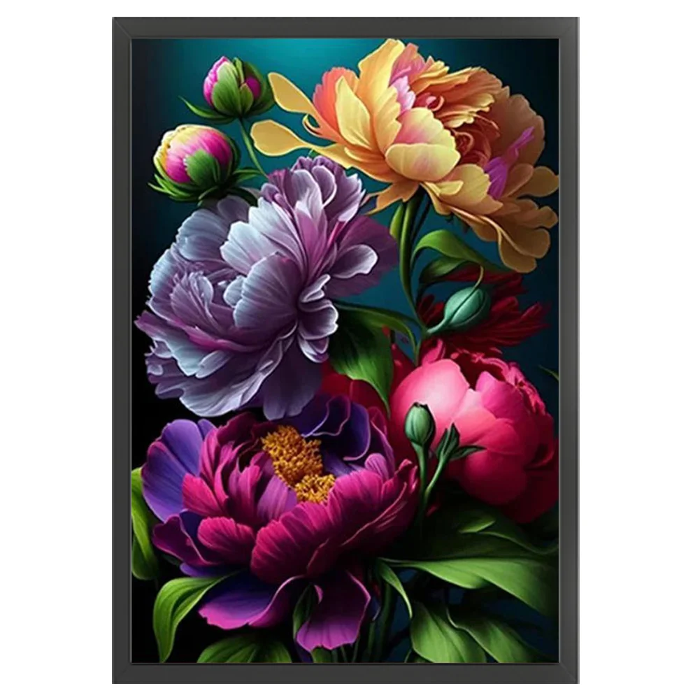9CT Full Stamped Cross Stitch Bead Embroidery- Flower(Canvas|50*69CM)