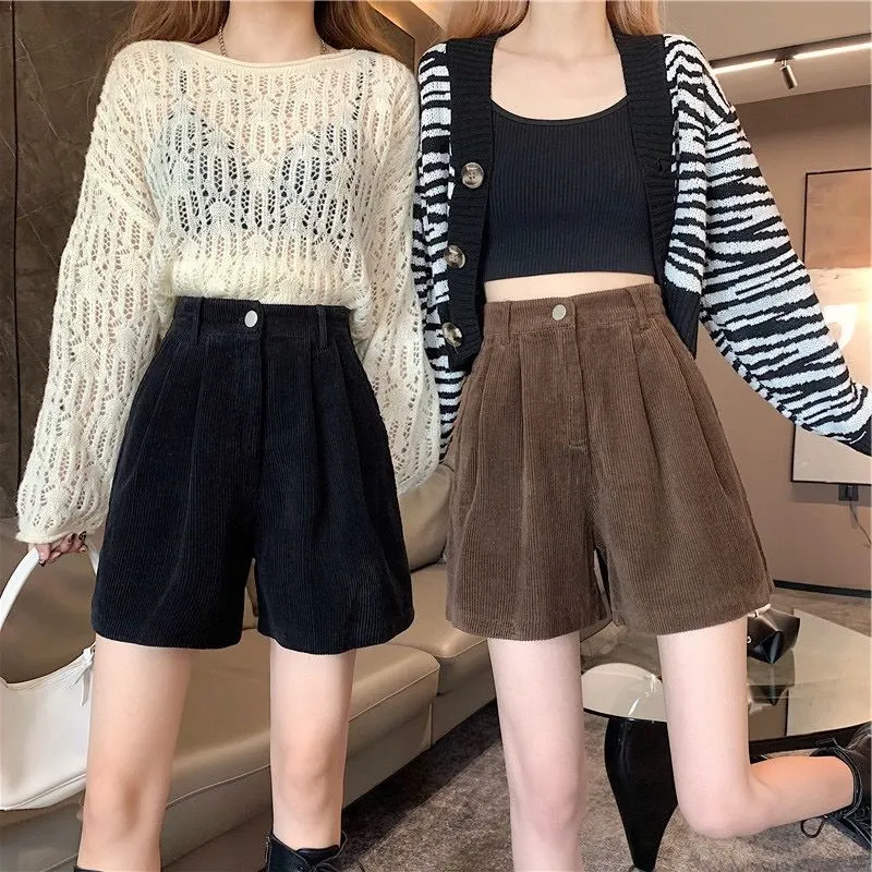 Brownm Academia High Waist Corduroy Shorts