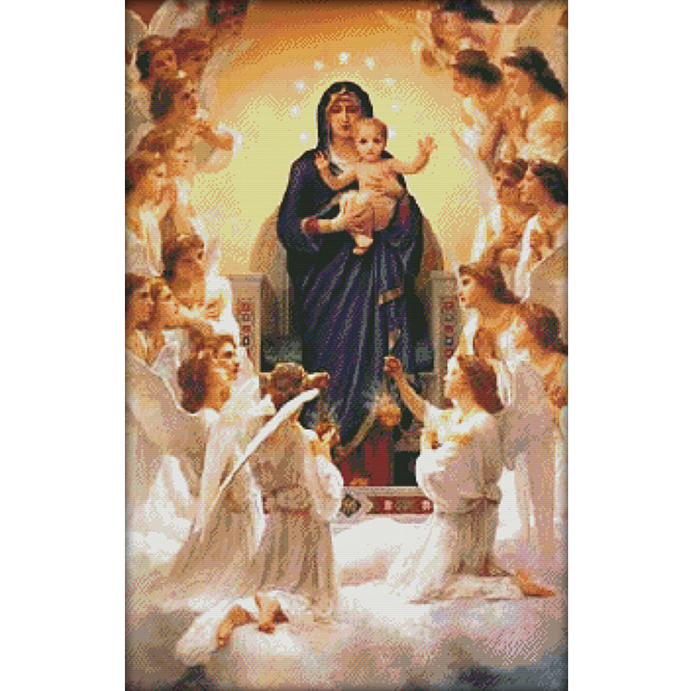 

Virgin Mary - 14CT Stamped Cross Stitch - 50*73CM, 501 Original