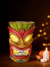 Outdoor Tiki Statue Garden Deco with Solar Light Hawaiian Tiki Ornament (Blue)