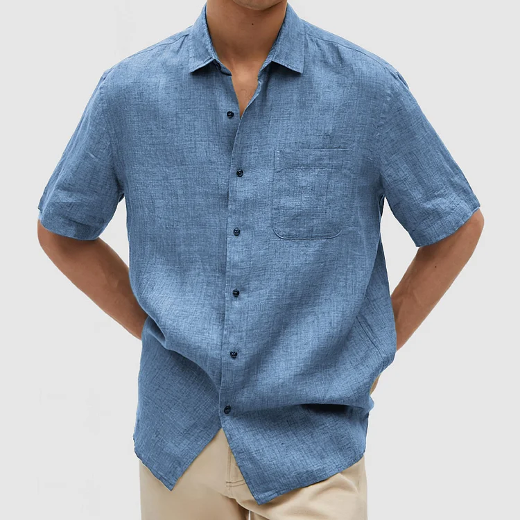 Men's Casual Cotton Linen Pocket Shirt (Sold Out)