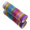 Painting Accessories - 10pcs 3m*1.5cm Washi Tape Glitter Luminous Stickers Stationery(Random Color)