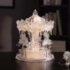 Roman LED Lighted Musical Animated Crystal Carousel Tabletop Decoration