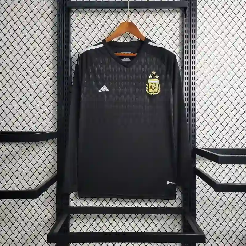 2023 Long Sleeve Goalkeeper Argentina Black Soccer Jersey