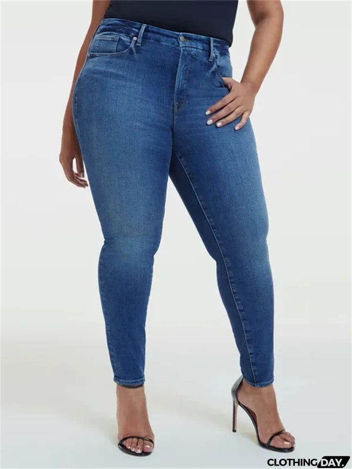 Women's Plus Size Stretch Tummy Control Hip Lift Jeans