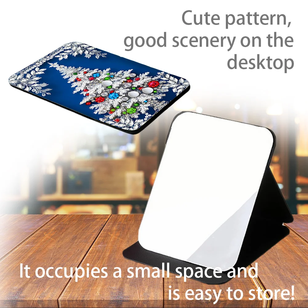 DIY Diamond Art Shiny Crystal Mirror Lightweight Standing Mirror(Christmas Tree)