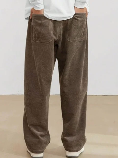 Nigikala Nigikala Core Velvet Men's Autumn And Winter Pure Color Simple Trendy Casual Pants