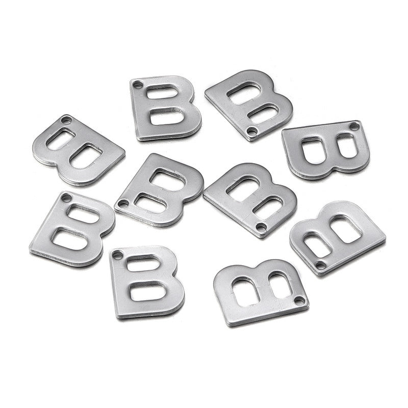 50 Pcs/package Minimalist Letter Stainless Steel Pendant Jewelry Accessories
