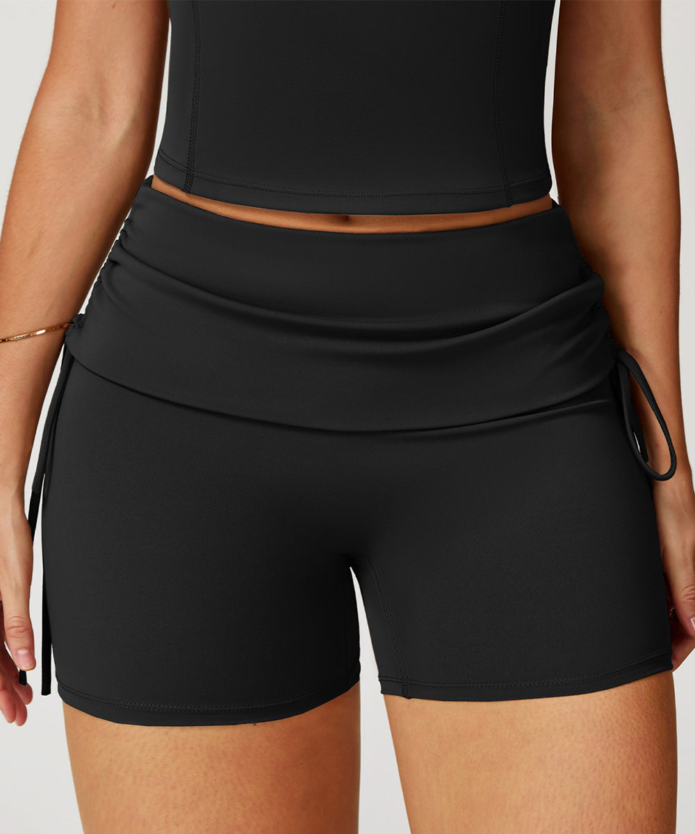Ruched Side Drawstring Shorts