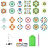 12 paires g&eacute;om&eacute;trique circulaire double face - 5d bricolage boucles d&rsquo;oreilles