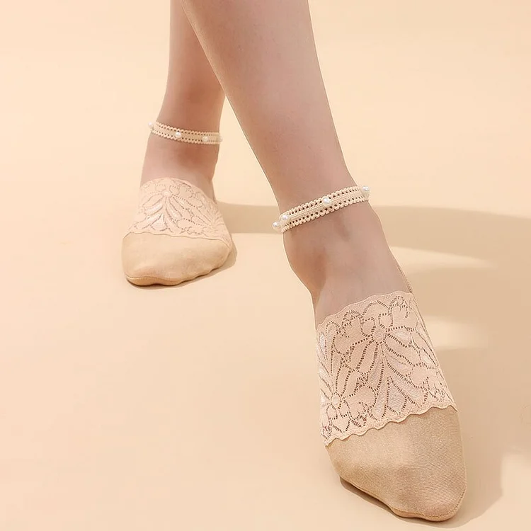 Fashion Floral Lace Boat Socks For Women