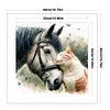 Horse And Cat-11CT Stamped Cross Stitch 40*40cm/15.75*15.75in tapestrymarket