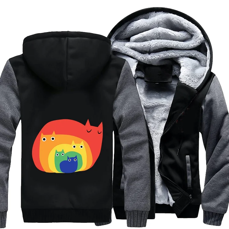 Rainbow Cats, Cat Fleece Jacket